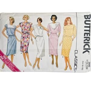 Butterick 3680 Vintage Sewing Pattern Misses' Dress Size 14-18 Uncut